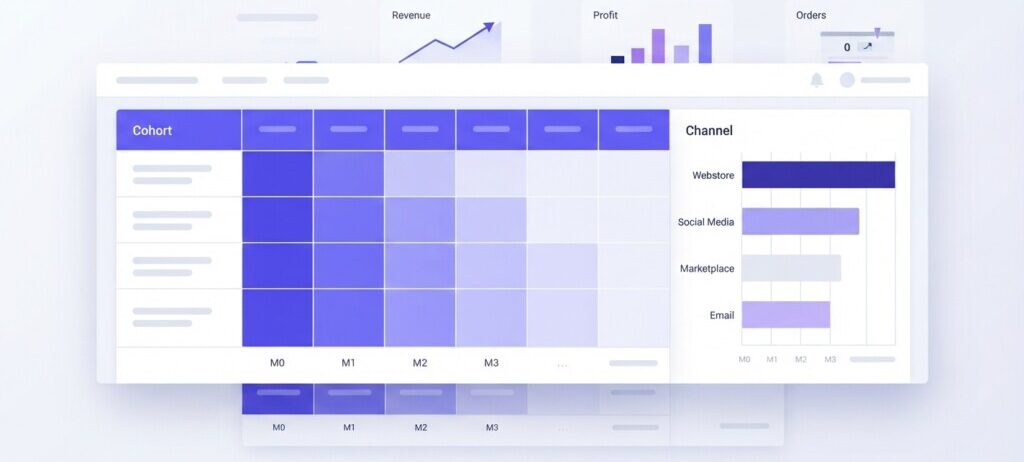 How to Use Cohort Analysis in Shopify Analytics to Measure Repeat Purchase Rate by Acquisition Channel - Hero (1200x628)