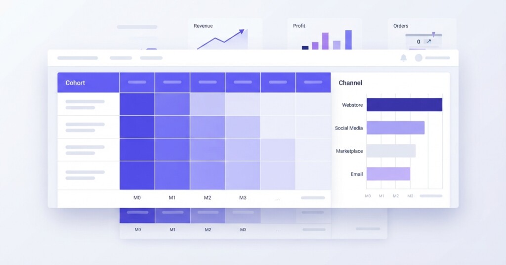 How to Use Cohort Analysis in Shopify Analytics to Measure Repeat Purchase Rate by Acquisition Channel - Hero (1200x628)